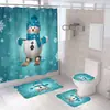 Cortina de ducha transfronteriza Serie Navideña de Amazon Impresión digital 3D Cortina impermeable para baño Suministro directo de fábrica Dropshipping