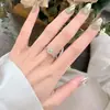 Anillo de estrella Canruo para mujer, 1 quilate de circonita, anillo abierto, anillo de boda fresco y de moda, anillo de diamante de imitación moissanita