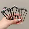 Grampo de Cabelo em Forma de U com Pérolas para Mulheres 2025 Novo Estilo Ferramenta de Penteado Grampo de Cabelo Acessório de Cabelo de Alta Qualidade Pente Estilo Chinês Grampo de Cabelo Adorno de Cabeça