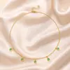 Collar con colgante de diamantes de colores, estilo sencillo, de estilo transfronterizo europeo y americano, con cadena de aleación informal y diamantes de imitación para mujer