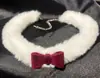 Gargantilha de Pelúcia de Natal Gola Outono e Inverno Laço Creme Faixa de Pescoço Peluda Sino Pequeno Divertido