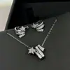Colar Cometa de Prata S925 Luxo Leve Alto Sentido Seiko Meteoro Brincos Completos de Diamante Diamante de Alto Carbono Brincos de Corrente Estrela para Clavícula