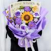 Girasol Tejido Ramo Flores de Hilo Hechas a Mano Crochet Producto Terminado Regalo de Vacaciones Eterno Recuerdo de Cumpleaños Flores Artificiales