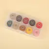 10 cores/15 cores fio de algodão para esfregar à mão caixa transparente 1,0 mm linha fina para texto brincar usar linha para miçangas corda de mão linha trançada material acessórios