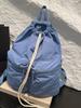 Mochila con Cordón Estilo Japonés y Coreano Nueva Primavera 2026, Color Sólido, Ligera, Gran Capacidad, Mochila de Nylon para Viajes