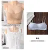 Sujetador Invisible de Seda de Hielo Fina para Mujer, Escote Bajo, Espalda Bonita, para Verano, Sin Costuras, Push-Up para Pecho Pequeño, Cuadrado, Espalda Descubierta, Tirante Fino