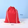 Mochila Saco com Cordão de Algodão em Estoque, Mochila de Ginástica Portátil com Logo Estampado, Saquinho com Cordão de Lona Feito Sob Medida