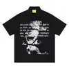 Retrato de Texto, Camiseta de Manga Curta de Marca da Moda com Efeito de Fonte Que Parece Velha e Borrada, Camiseta de Verão Personalizada para Homens e Mulheres Bf
