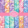 12 Hojas/Paquete Compra Directa Transfronteriza Papel Material Escamas de Sirena Colorido Soñador Material de Corte DIY Papel de Decoración para Diario