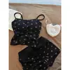 Pijama Camisola Fofo e Macio em Forma de Urso Estilo Japonês com Bojos para Mulheres, Novo Conjunto de Shorts Confortáveis para Casa de Verão