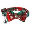 Pajarita de Copo de Nieve Navideño Collar para Gato Mascota Collar para Perro Hebilla de Seguridad Anti-Asfixia Ajustable Venta al por Mayor