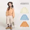 Roupa infantil Nuomi Wanzi para meninas, suéter de tricô com mangas raglan vazadas, estilo outono, blusa de tricô infantil solta e versátil