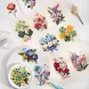 Paquete de Pegatinas PET de Flores Artificiales Un Día Hermoso - Serie Arte en Papel, 6 Diseños a Elegir, 10 Hojas para Collage Base