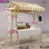 Puesto Plegable Móvil Cobertizo Exterior Soporte de Exhibición de Puesto Madera Maciza Carroza Promocional Mercado Nocturno Estante de Mercado Al Por Mayor