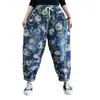 Primavera 2025 Vaqueros Casuales Estampados Vintage Ajuste Delgado Holgado Holgado Holgado Cintura con Cordones para Chicas Curvy Lavados Pantalones Harlan para Mujer