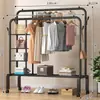 Cabide Simples de Chão para Roupas Cabide Doméstico para Roupas Cabide para Roupas de Quarto Dormitório Prateleira de Armazenamento Varanda Interna Secagem de Roupas