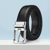Cinturón de Cuero Genuino para Hombre, Moderno, Sencillo y Versátil, con Hebilla Giratoria de Pin de Alta Gama, Cinturón de Piel de Vaca de 3.5 cm para Hombre, Estilo Coreano