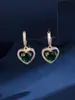 Moda europea y americana, llenos de diamantes, aretes de circonita cúbica en forma de corazón, aretes de lujo y alta gama para mujer, aretes más vendidos transfronterizos