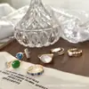 Anillo de Diseño Esmeralda para Mujer, Moda de Alta Gama, Estilo Minimalista Único, Anillo de Dedo Índice Abierto de Nicho, Anillo Estilo Ins