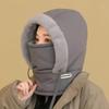 Sombrero Lei Feng de Otoño e Invierno con Máscara Jersey Integrada para Mujer con Forro Polar Grueso a Prueba de Frío Cálido Plumón para Exterior a Prueba de Viento Máscara Sombrero