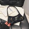 Bolsa de Nicho 2025 Nova Moda Retrô Bolsa de Braço de Garota Popular Bolsa de Motocicleta Bolsa de Ombro Único Versátil Bolsa Baguette para Mulheres