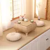 Mesa de centro tatami de madeira maciça japonesa com armazenamento de ratã, mesa pequena para bay window, plataforma tatami para parapeito de varanda, mesa baixa kang