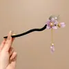 Nuevo Pasador de Estilo Chino con un Toque Vintage, Pasador de Madera Negra de Alta Gama para Mujer, Accesorio para el Cabello con Borla, Palillo para el Cabello, Nuevo Modelo 2026