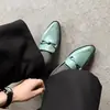 Mocasines de cuero lavado estilo británico con lazo 2026 otoño de tacón bajo casual de cuero genuino zapatos de vestir de corte bajo