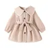 Yaya Abrigo Vestido de Primavera Nuevo Color Caqui con Solapa de Botón Único Ceñido a la Cintura de Manga Larga Transfronterizo Europeo y Americano para Niñas Ropa Infantil