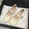 Zapatos Mary Jane de Perlas Francesas para Mujer 2026 Otoño Nuevo Estilo Hada Gentil Estilo de Noche Suela Suave Ballet Abuela Zapatos Individuales