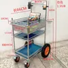 Carrinho de Transmissão ao Vivo em Aço Inoxidável, Suporte de Display Portátil Destacável para Exterior, Mesa Promocional, Expositor de Lanches