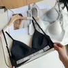 Sutiã Sexy Personalizado com Estampa de Letras Invisíveis e Costas Cruzadas, Sem Aro, Versátil para o Verão, com Decote em U Profundo nas Costas