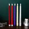 Vela Electrónica Transfronteriza con Cabeza de Llama Espiral, Vela Falsa Simulada, Luz de Ambiente Festiva para Fiesta, Vela LED de Larga Base