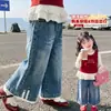Pantalones de encaje de pierna ancha para niñas estilo coreano, estilo primavera/otoño 2026, nueva moda infantil, pantalones largos elegantes para niños pequeños y niños pequeños