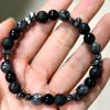 Pulsera de Cuentas Transfronteriza Malaquita Piedra Vesícula Biliar Negra Piedra Ojo de Tigre Piedra Volcánica Piedra Ojo de Tigre Pulsera de 8mm para Hombre