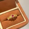 Anillo de Estilo Palacio de Estilo Chino Nuevo para Mujer Estilo Nacional Combinación de Colores Ciudad Prohibida Esmalte Cloisonné Decoraciones de Ventana Abertura Ajustable Producto Nuevo