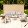 Sofá de Ratán para Exteriores, Muebles para Patio al Aire Libre, Desmontable y Compacto, Sillón Sofá para Balcón, Fábrica de Muebles para Terraza al Aire Libre