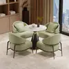Juego de mesa y sillas de sofá de lujo de alta gama para reuniones para hotel y oficina, mesa de centro de recepción para el tiempo libre y sillón individual