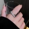 Diamante-embutido coração zircão aberto anel de luz de luxo elegante de alta qualidade anel de dedo indicador Coreia do Sul anel de design de nicho feminino