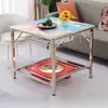 Mesa calefactora de acero inoxidable, mesa calefactora plegable, mesa de comedor, mesa cuadrada para el hogar, mesa plegable para vivienda de alquiler