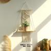 Tapeçaria tecida à mão estilo boêmio Decoração de parede Rack de armazenamento Cabide Placa de armazenamento Homestay Flower Pot Rack Decoração
