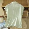 Foto Real de Camisas de Moda en Stock Verano 2026 Nuevos Tops Delgados de Manga Corta Holgados de Talla Grande para Mujer