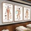 Gráfico de Pontos de Acupuntura dos Meridianos Humanos Grande Cartaz de Parede Padrão de Pé Alta Definição Medicina Chinesa Moxabustão Massagem Massagem Acupuntura Cartaz em Placa KT
