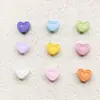 Materiales Coloridos Pintados en Forma de Corazón para Cadena de Teléfono DIY, Accesorios con Cuentas, Pulsera con Adornos Hechos a Mano de Aleación en Forma de Corazón