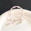 Pulsera Lunar Gris Ojo de Gato Imitación para Mujer, Colgante de Campana Simple, Regalo de Cumpleaños para Mejor Amiga, Estilo Ins de Vidrio