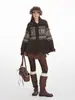 Cárdigan Heyhenry Fair Isle con Botones de Cuerno Suéter Holgado Perezoso para Mujer Otoño e Invierno Chaqueta de Punto Perezosa para Pareja