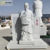 Escultura de figura personalizada tallada en piedra a gran escala, paisaje de jardín al aire libre, mármol blanco similar al mármol, adornos de jade con tinta artística