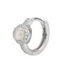 Pendientes de calcedonia de estilo corte nuevo de plata esterlina S925, pendientes circulares de diseño de estilo chino, fabricantes de alto sentido al por mayor
