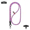 Cordão customizado para celular 8MM forte para pendurar no pescoço ou na transversal ajustável ao ar livre anti-perda pulseira de corda trançada preta