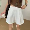 Shorts de mujer azul marino de cintura alta, estilo fino de verano, adelgazantes, holgados, casuales, de línea A, pierna ancha, hot pants, venta al por mayor y dropshipping